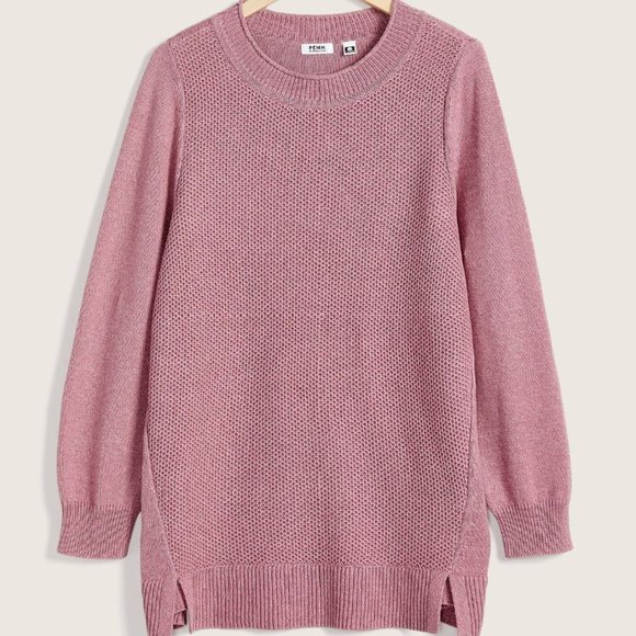 Penningtons NWT Shaker Stitch Pink Cotton Sweater Size X - Picture 1 of 4